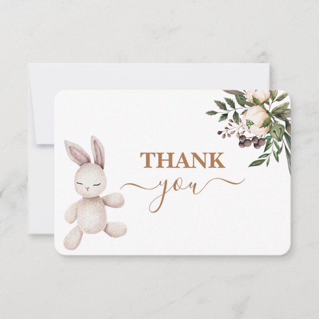 Nursery Bunny Sexe neutre Carte de remerciements (Devant)