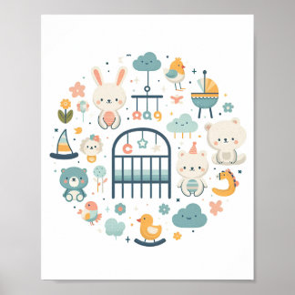 Nursery Circular Art Poster