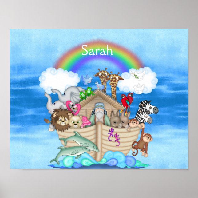 NURSERY CUSTOM  Noahs Ark  RAINBOW MURAL Poster (Front)