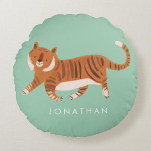 Nursery Cute Tiger Cute baby room Round Pillow