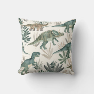 Nursery de dinosaure à l'aquarelle Coussin d'acc