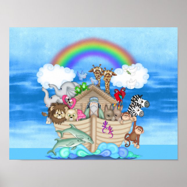 NURSERY DECORATION  Noahs Ark  RAINBOW MURAL (Front)
