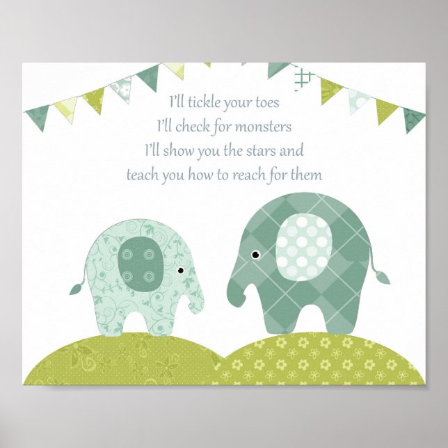 Nursery elephant boy wall art (Front)