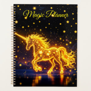 Nursery gold unicorn design glitter magic art planner
