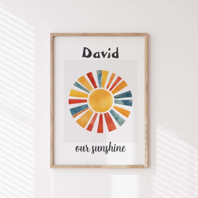 Nursery\Kids Boho Sun Personalized Sunshine Custom Poster (Creator Uploaded)