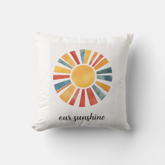 Nursery\Kids Boho Sun Personalized Sunshine Custom Throw Pillow (Front)