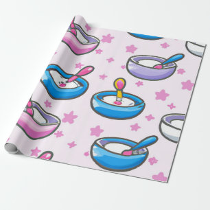 Nursery pattern cute baby feeding bowls in cartoon wrapping paper