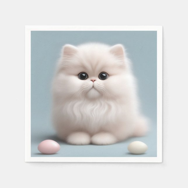 Nursery Persian Cat Kitten Napkin (Front)