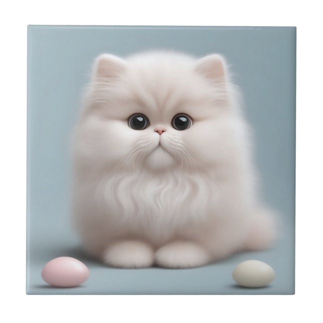 Nursery Persian Cat Kitten Tile (Front)
