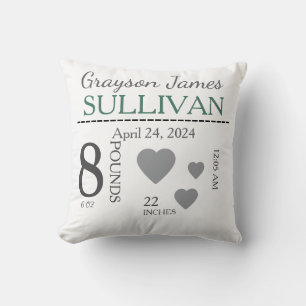 nursery pillow birth announcement kids pillow