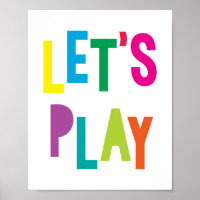 Nursery Playroom Decor Art Print Colourful Poster