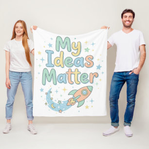 Nursery Positive Affirmation My Ideas Matter Fleece Blanket