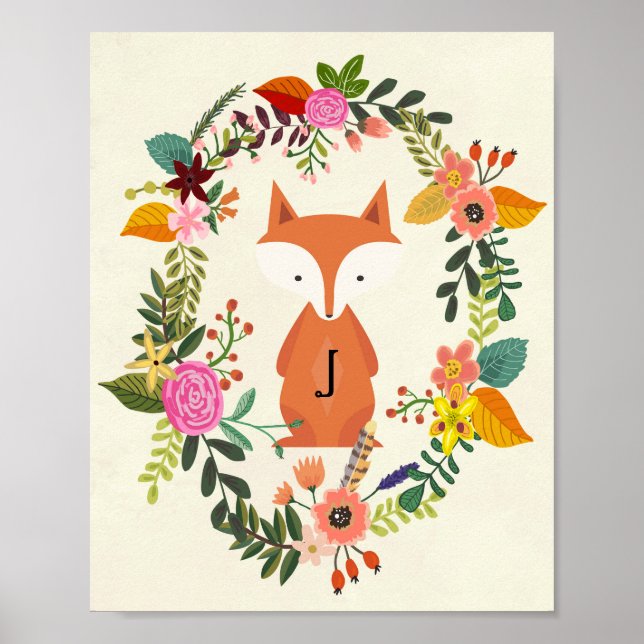 nursery poster monogram fox (Front)