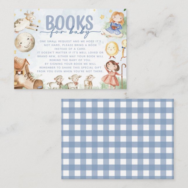 Nursery Rhyme Baby Shower Book Request Enclosure Card (Front/Back)