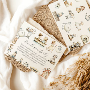 Nursery Rhyme Baby Shower book request Enclosure Card