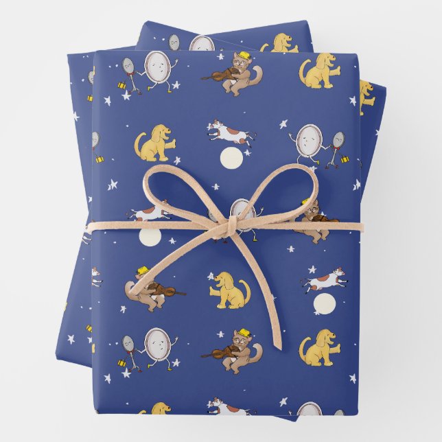 Nursery Rhyme Baby Shower Gift Wrap (In situ)