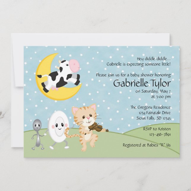 Nursery Rhyme Baby Shower Invitations (Front)