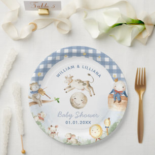 Nursery Rhyme Baby Shower Paper Plate