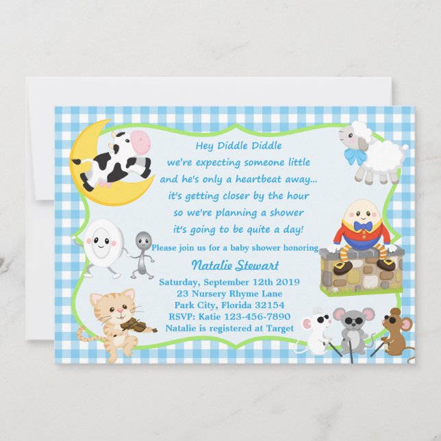 Nursery Rhyme Boy Invitation (Front)