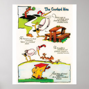 Nursery Rhyme "Crooked Man" poster