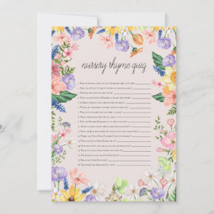 Nursery Rhyme Game Baby Shower Activities Card