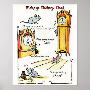 Nursery Rhyme "Hickory Dickory Dock" poster