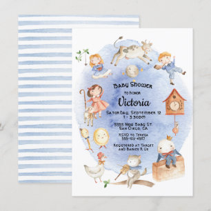 Nursery Rhyme invitation bébé douche