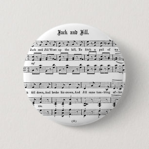 Nursery Rhyme Jack and Jill 2 Inch Round Button