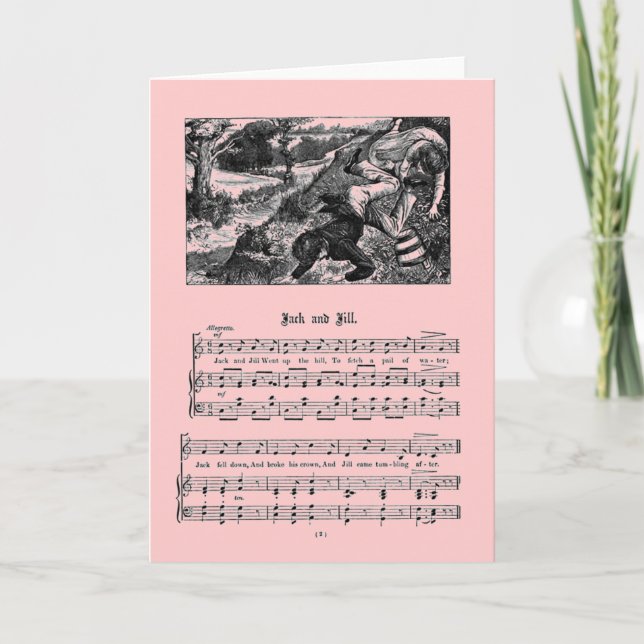 Nursery Rhyme Jack and Jill Greeting Card (Front)