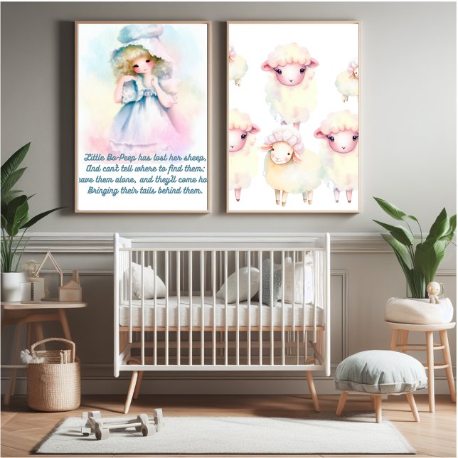 Nursery rhyme "little bo-peep" (Not to size but so you can see the artwork.)