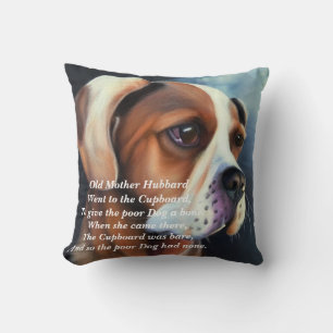 Nursery rhyme Old Mother Hubbard Throw Pillow
