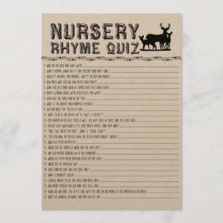 Nursery Rhyme Quiz Baby Shower Game Invitation