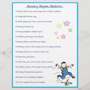 Nursery Rhyme Rhetoric Game - Boy Style