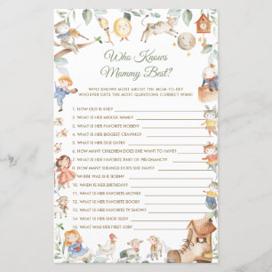 Nursery Rhyme Who Knows Mommy Best Shower Game