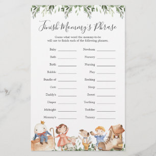 Nursery Rhymes Baby Shower Finish Mommy's Phrase