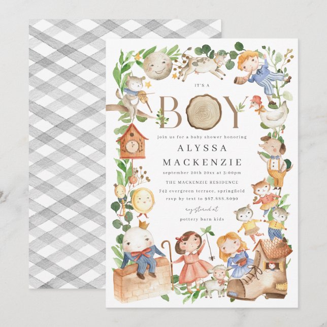 Nursery Rhymes Baby Shower Invitation (Front/Back)
