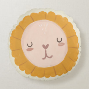 Nursery Room Cute lion baby Round Pillow