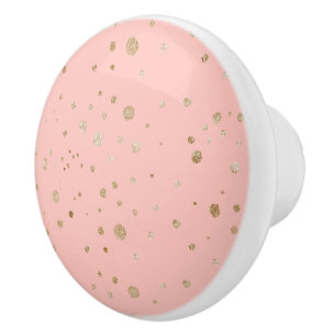 Nursery Room Pink Blush with Glittery Circles Ceramic Knob