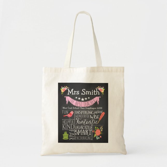 Nursery Teacher tote shopping book bag (Front)