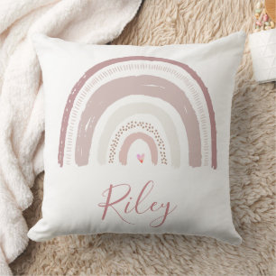 Nursery Throw Cushion - Rainbow Salmon