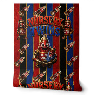 Nursery twins rocket nursery/first born wallpaper