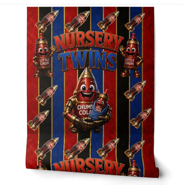 Nursery twins rocket nursery/first born wallpaper (Unrolling)