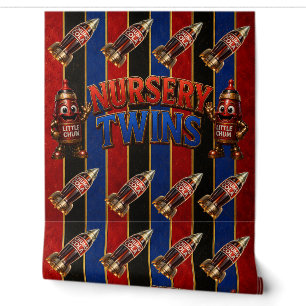 Nursery twins rocket nursery/nursery twins wallpaper