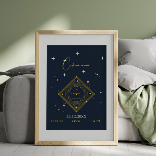 Nursery wall art new baby  Custom name Libra (Creator Uploaded)