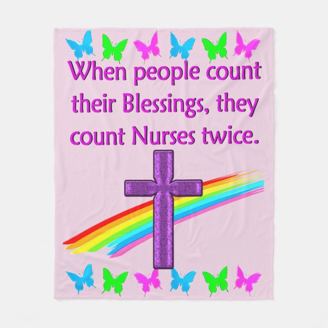 NURSES ARE A BLESSING FLEECE BLANKET (Front)