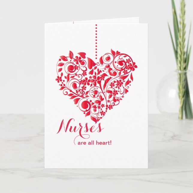 Nurses Are All Heart Nurses Day Card (Front)