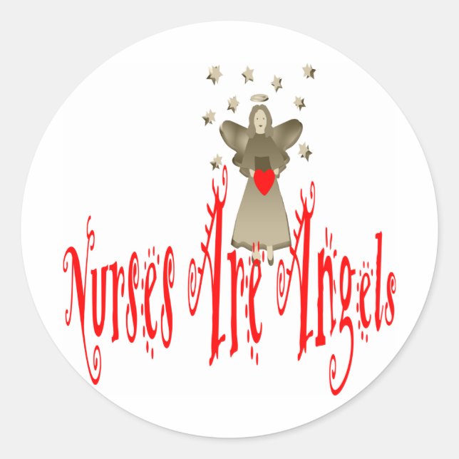 Nurses Are Angels Classic Round Sticker (Front)
