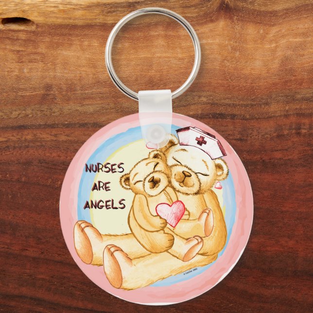 Nurses are angels  keychain (Front)