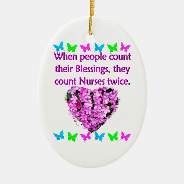 NURSES ARE APPRECIATED CERAMIC ORNAMENT (Front)