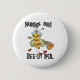 Nurses Are Bee-utiful Bumblebee 2 Inch Round Button